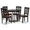 Baxton Studio Brava Modern and Contemporary Two-Tone Dark Brown and Walnut Brown Finished Wood 5-Piece Dining Set 179-11389-10898-Zoro - alternate 6